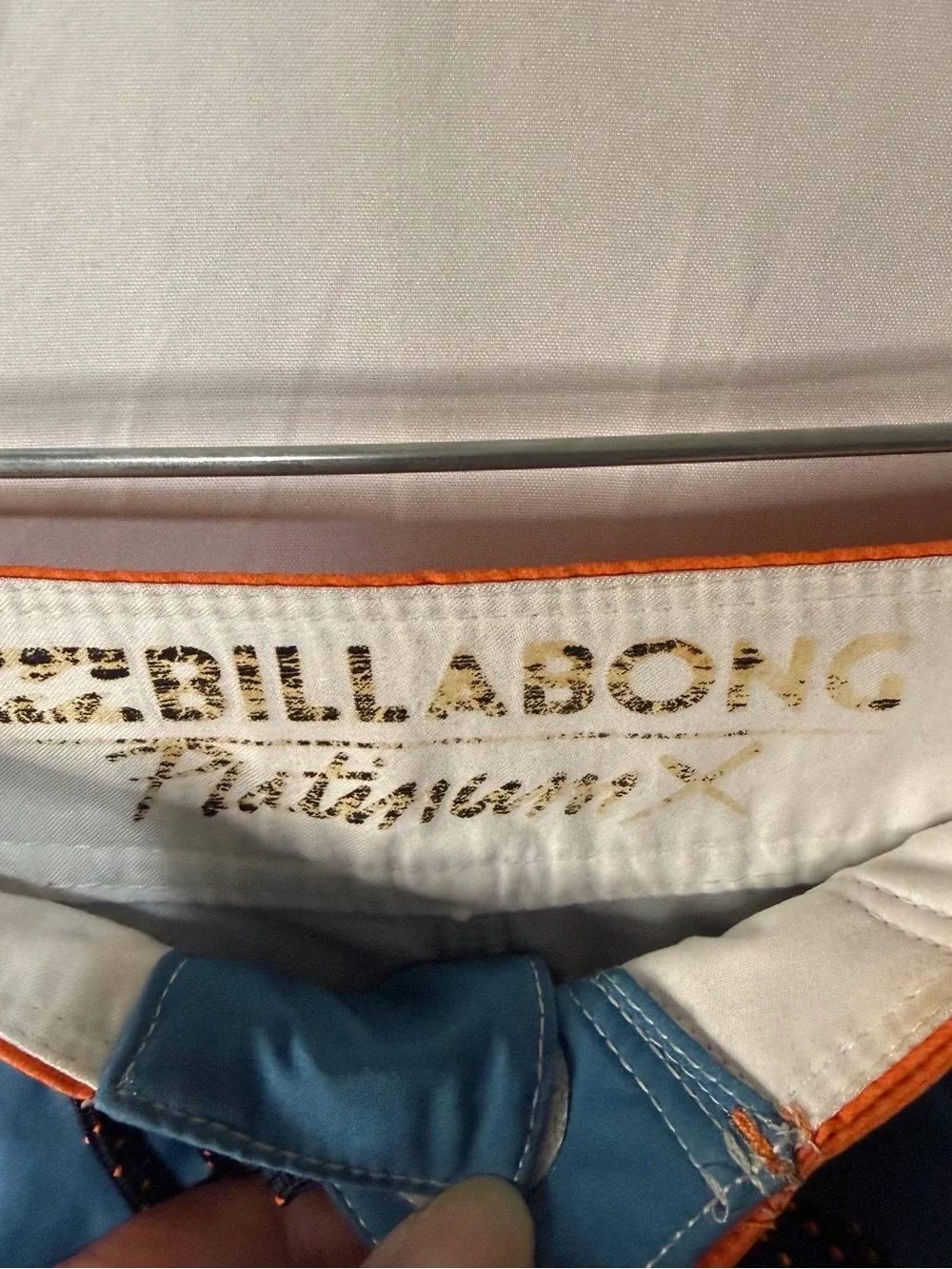 Billabong Men’s Teal & Orange Striped Board Shorts - Picture 4 of 8